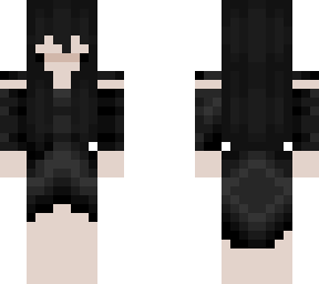 black haired girl dress skin