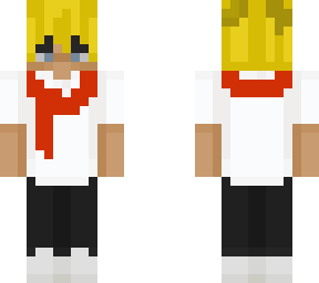 blond boy with scarf
