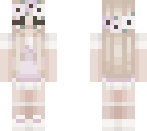 blonde girl with pink flower crown | Minecraft Skin