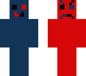 blue and  red