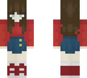 girl in red school uniform