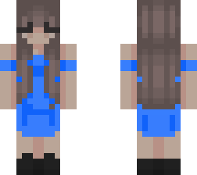 girl with long blue dress