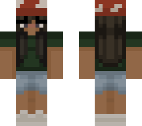 mushroom hat dark green tee