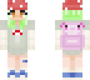 mushroom hat with axolotl