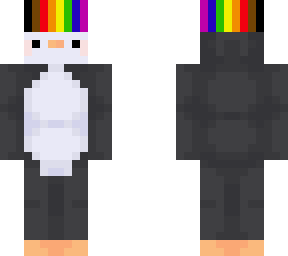 penguin with rainbow hat