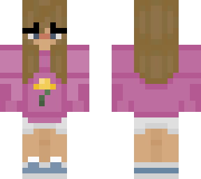 pink sweater purple flower crown