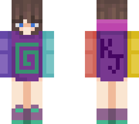 short brown haired girl in karl jacobs hoodie