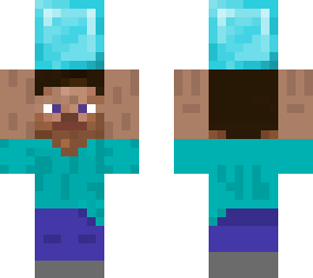steve holding a diamond block