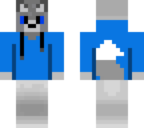 wolf with blue hoodie