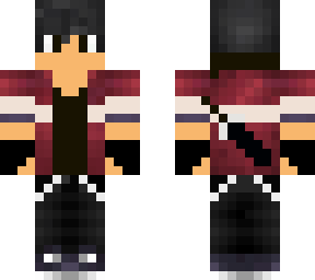 aaron with gloves and netherite sword on his back