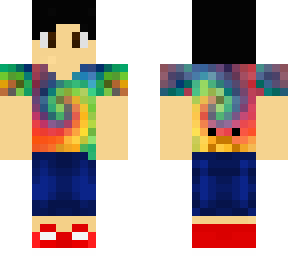 boy wearing a tie-dye shirt