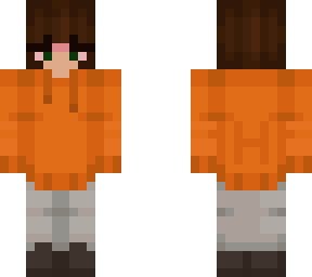 girl orange hoodie with intial