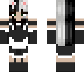 girl with two toned hair in maid dress