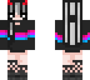 my oc wearing a sweater with her flag on it (pride month!!)