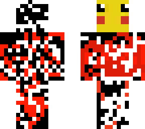 pikachu in jacket (red and white outline )