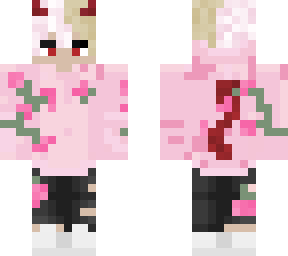 pink flower demon boy