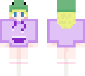 purple sweater :] // frog head :d // blond hair <33