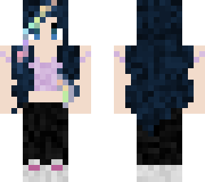 rainbow highlighted hair girl