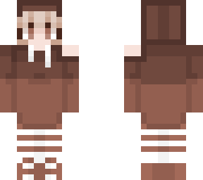 cute blonde female wearing brown hoodie