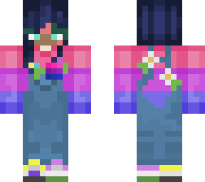 dark blue hair bi flag skin <3