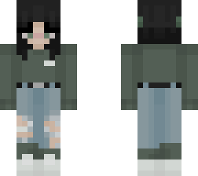 female green sweater