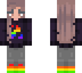 girl with rainbo hoodie on