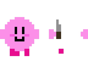 kirby with a knife