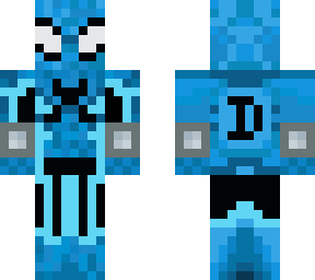 neon blue spider man