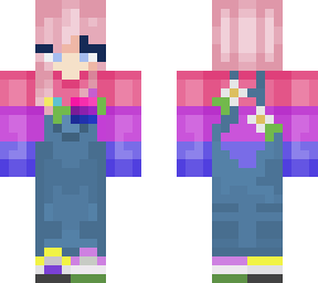 pink hair bi flag skin <3