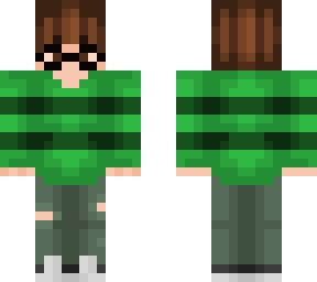 striped green sweatshirt boy with glasses