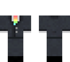 suit w/ rainbow tie