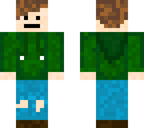 a guy with a green hoodie
