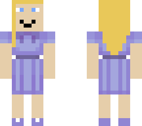blond girl with light purple dress
