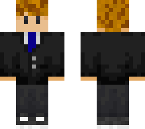 blonde wilbur in a suit with a blue tie