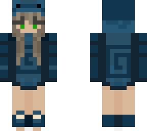 female karl jacobs frog hoodie (blue)