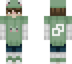 frog with brown with blue jeans