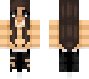 minecraft brunette girl(not slim) orange sweater