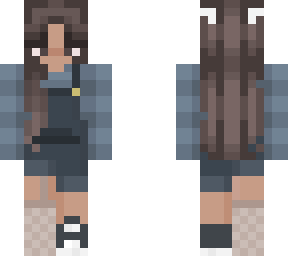 aesthetic blue overalls girl