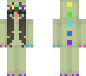 bi pride green dino girl skin
