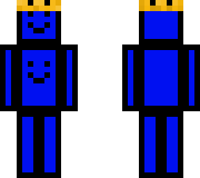 blue block man with crown