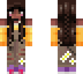 daisy's on pants  beads in hair yellow outfit girl