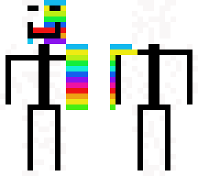 funny stickman with half rainbow