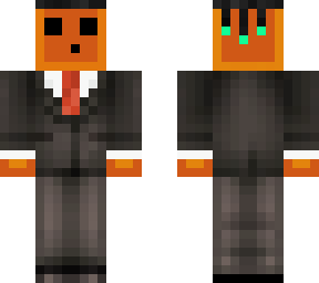 orange slime in a suit with dreads