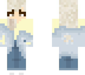 pastel yellow girl with jeans and ripped denim jacket