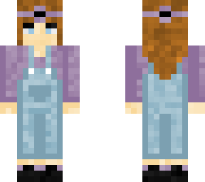 purple overalls