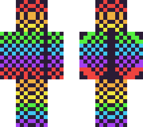rainbow skin with black checkers