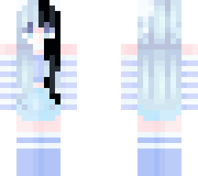 blue and black haired girl | Minecraft Skin