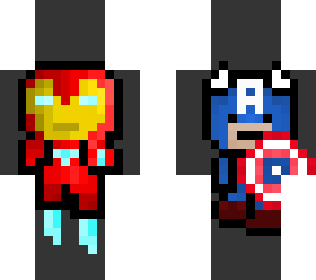 captain america vs iron man pixelart