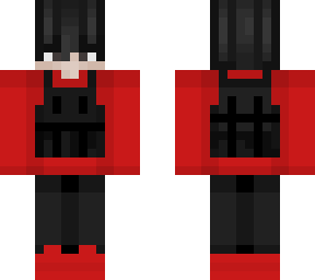 eboy black vest w/ red sweatshirt