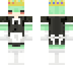 frog in maid suit with crown